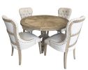 Farmhouse Console Wine Rack White Chalk Finish and Natural Top
