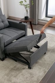 Futon Chair Bed Convertible Chair 3-in-1 Pull Out Sleeper Chair Beds with USB Ports,Wear-resistant and Anti-scratch