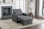 Futon Chair Bed Convertible Chair 3-in-1 Pull Out Sleeper Chair Beds with USB Ports,Wear-resistant and Anti-scratch