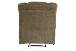 Modern Luxurious Reclining Chair Plush Arms Brown Chenille Fabric Upholstered Solid Wood Frame Living Room Furniture 1pc
