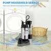 VEVOR 1.5 HP Submersible Cast Iron and Steel Sump Pump, 6000 GPH Submersible Water Pump with Integrated Vertical Float Switch
