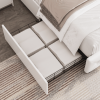 King Bed Frame, PU Fabric Upholstered Platform Bed Frame with Adjustable Headboard, Diamond Tufted Mattress Foundation with Wood Slats, Easy Assembly