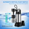 VEVOR 1.5 HP Submersible Cast Iron and Steel Sump Pump, 6000 GPH Submersible Water Pump with Integrated Vertical Float Switch