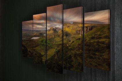 Lonely Tree Landscape 5 Split Panel Canvas (Type: Standard Framed Canvas Print (Split-Panel), size: 64" x 32" / 162cm x 85cm (Approx))