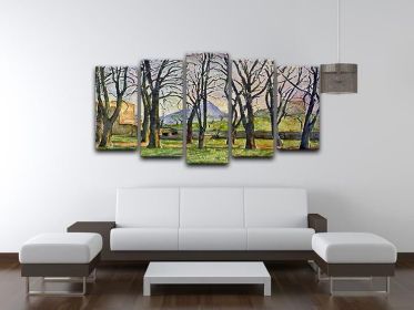 Chestnut Trees in Jas de Bouffan by Cezanne 5 Split Panel Canvas (Type: Standard Framed Canvas Print (Split-Panel), size: 84" x 40" / 214cm x 100cm (Approx))