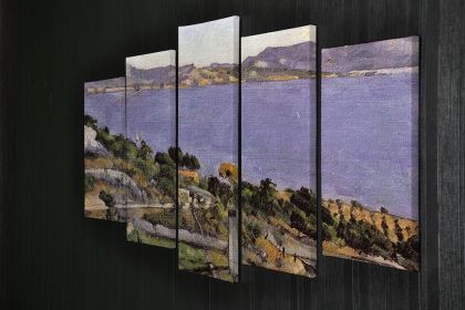 L Estaque vue du golfe de Marseille 1878 by Cezanne 5 Split Panel Canvas (Type: Standard Framed Canvas Print (Split-Panel), size: 64" x 32" / 162cm x 85cm (Approx))