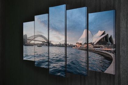 The Harbour Bridge 5 Split Panel Canvas (Type: Standard Framed Canvas Print (Split-Panel), size: 64" x 32" / 162cm x 85cm (Approx))