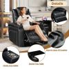 PU Leather Power Recliner Home Theater Recliner with Power Adjustable Headrest, Wireless Charging Device, USB Port, Storage Arms