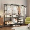 Home, Storage Rack Clothes Rack Heavy Duty Clothes Rack for Hanging Clothes, Rack, Wooden Stereo Rack Self-Standing Wardrobe Wardrobe Rack